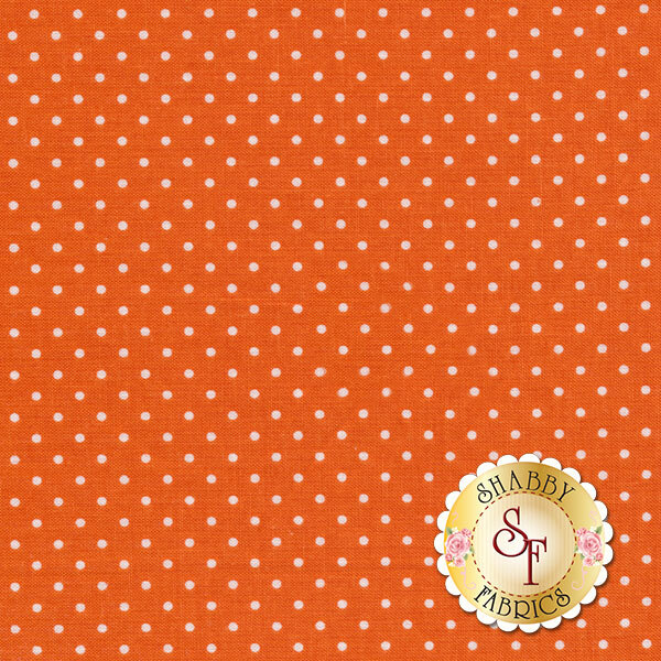 Orange with little white polka dots
