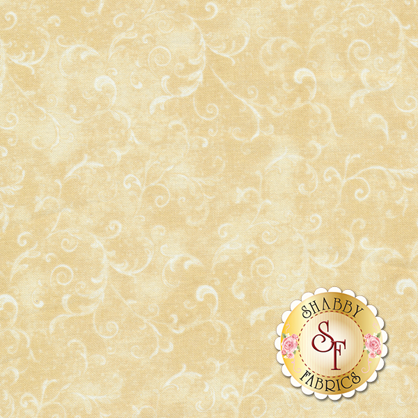 Fabric pack features tonal cream swirly scrolls design | Shabby Fabrics