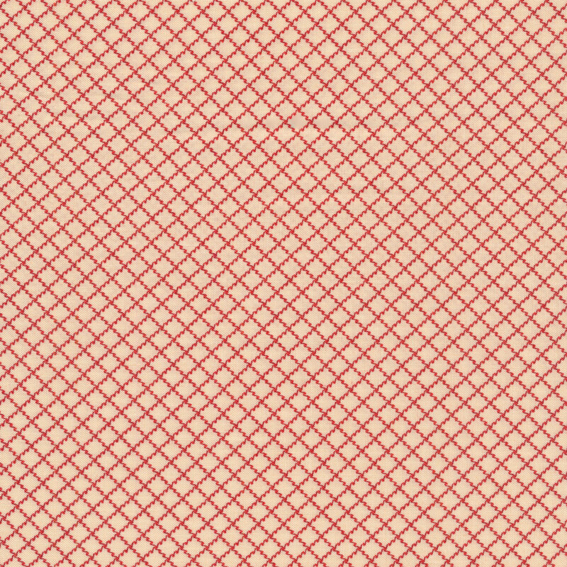 Red zig zag lattice on a white background
