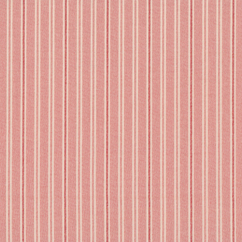 Light pink and red stripes on a cream background