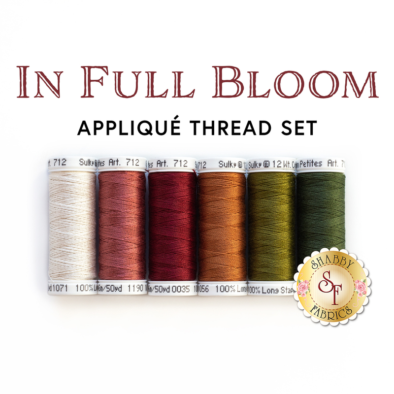 In Full Bloom - Wool Mat Kit - 6 pc Applique Thread Set