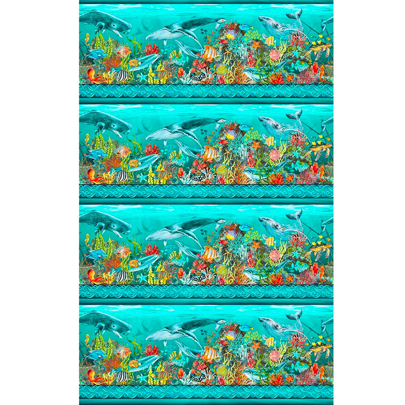The teal Calypso II border stripe