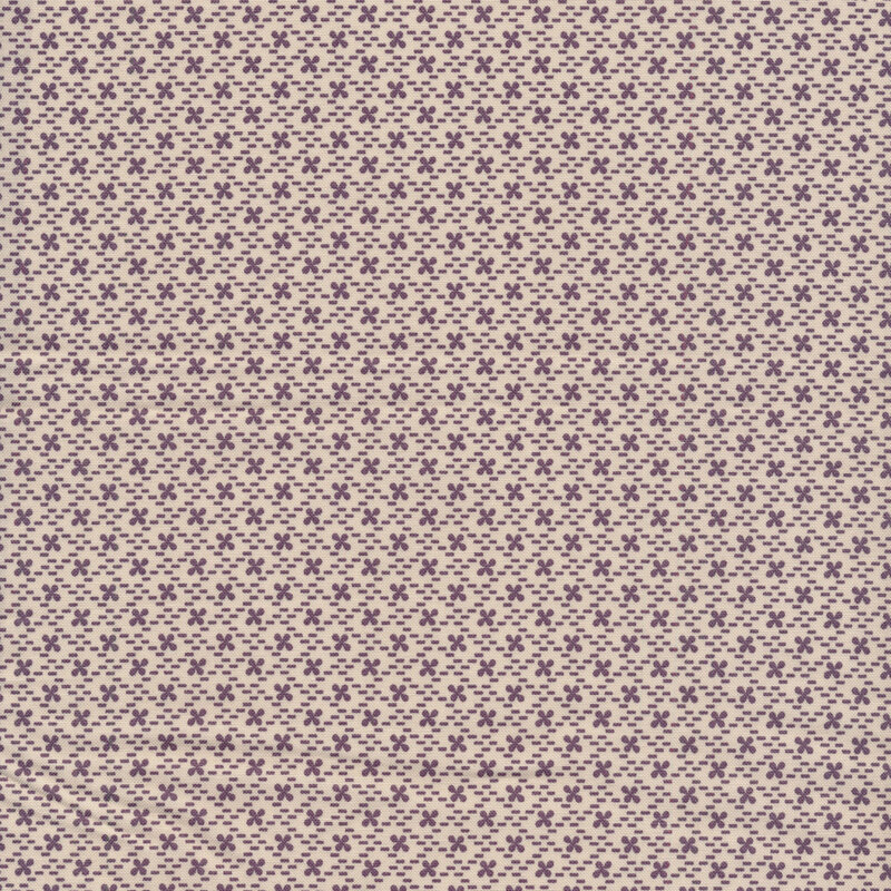 Small purple clovers on a cream background