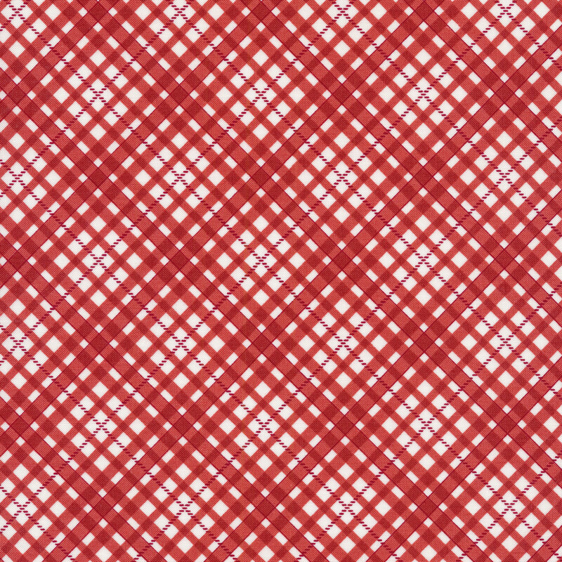 Red and white plaid fabric