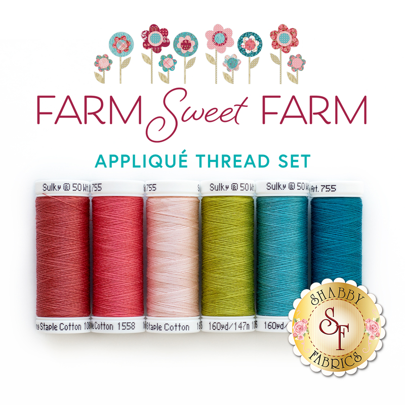 Farm Sweet Farm Quilt Kit - 6pc Applique Thread Set