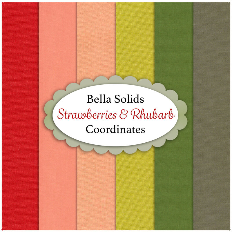 The Strawberries & Rhubarb coordinate fat quarter set
