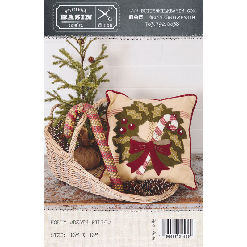 Holly Wreath Pillow Pattern