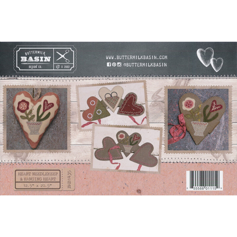 The front of the Heart Needlekeep & Hanging Heart pattern
