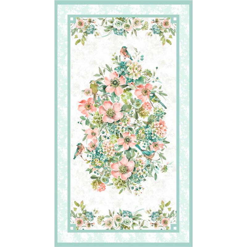 A collage of fabrics included in the Mint Crush fabric collection
