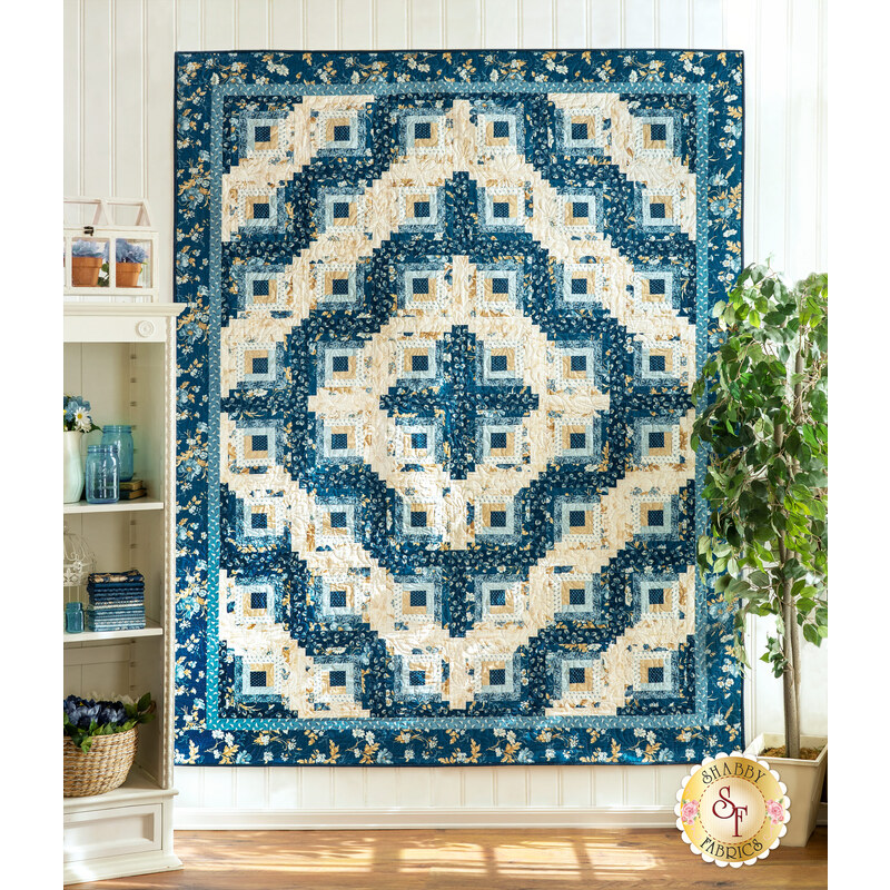 Log Cabin Twin Size Quilt Kit - Perfect Union 