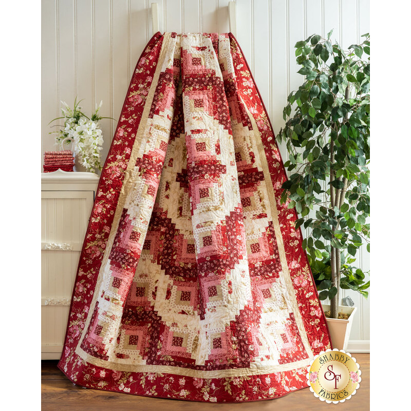 Styled image of Log Cabin Twin Size Quilt Kit - Sweet 16