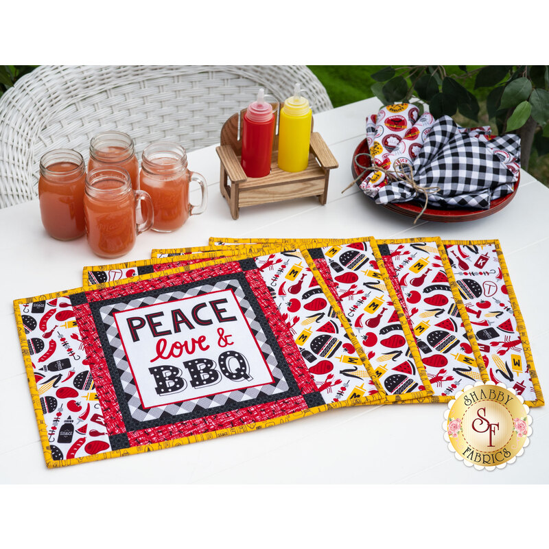   Placemat Kit - Peace, Love & BBQ - Makes 4