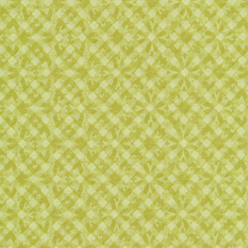 Tonal green geometric diamond print