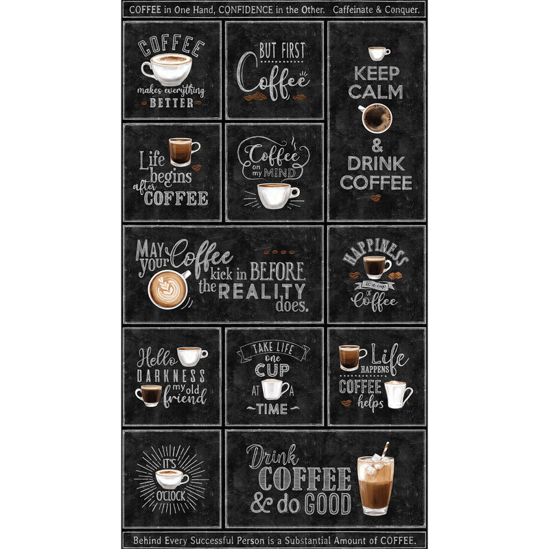 Coffee menu fabric panel