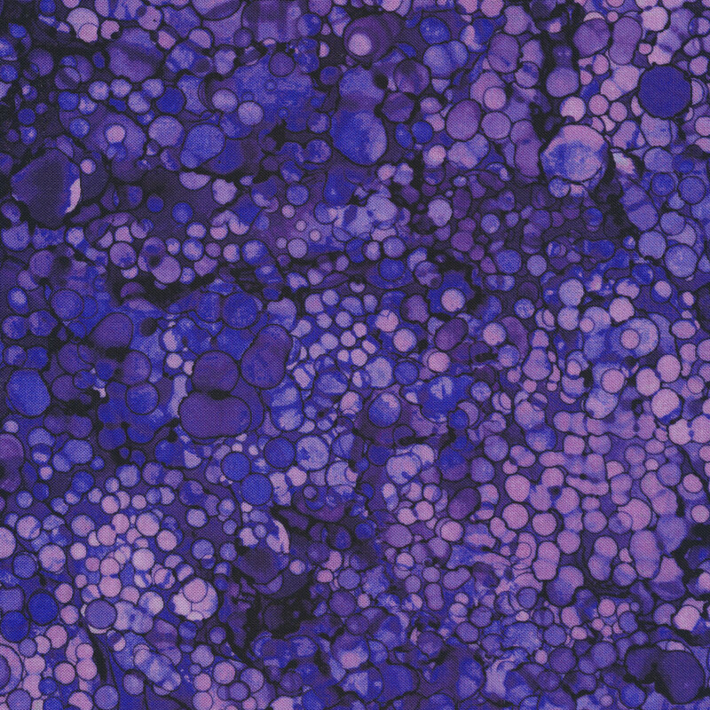 Dark purple tonal marbled fabric with small circles all over
