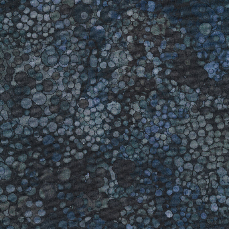 Black and dark gray marbled fabric with small circles all over