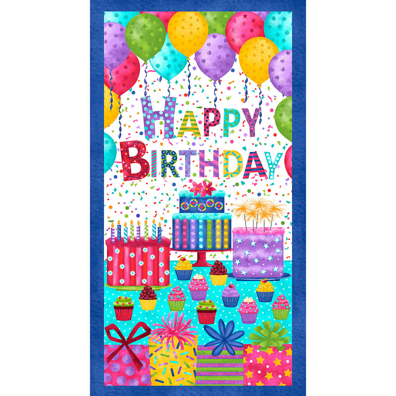 A Happy Birthday fabric panel