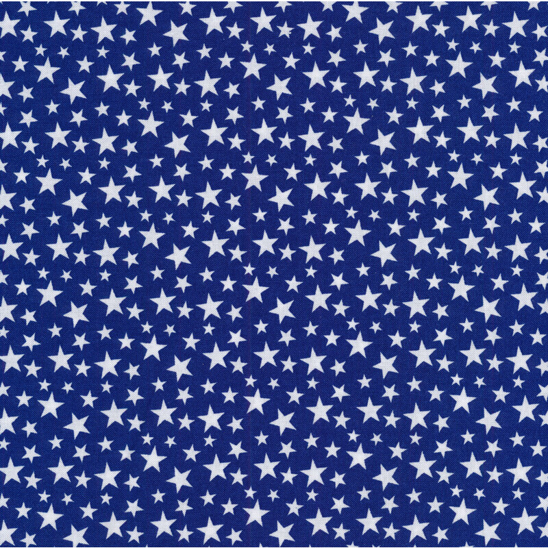 White stars all over a blue background