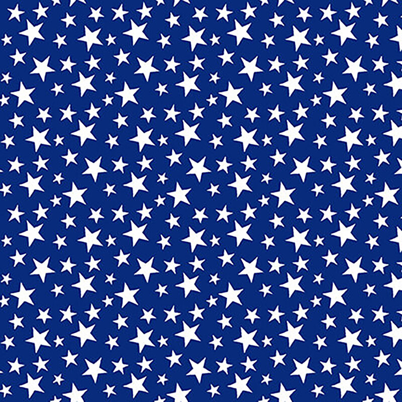 White stars all over a blue background