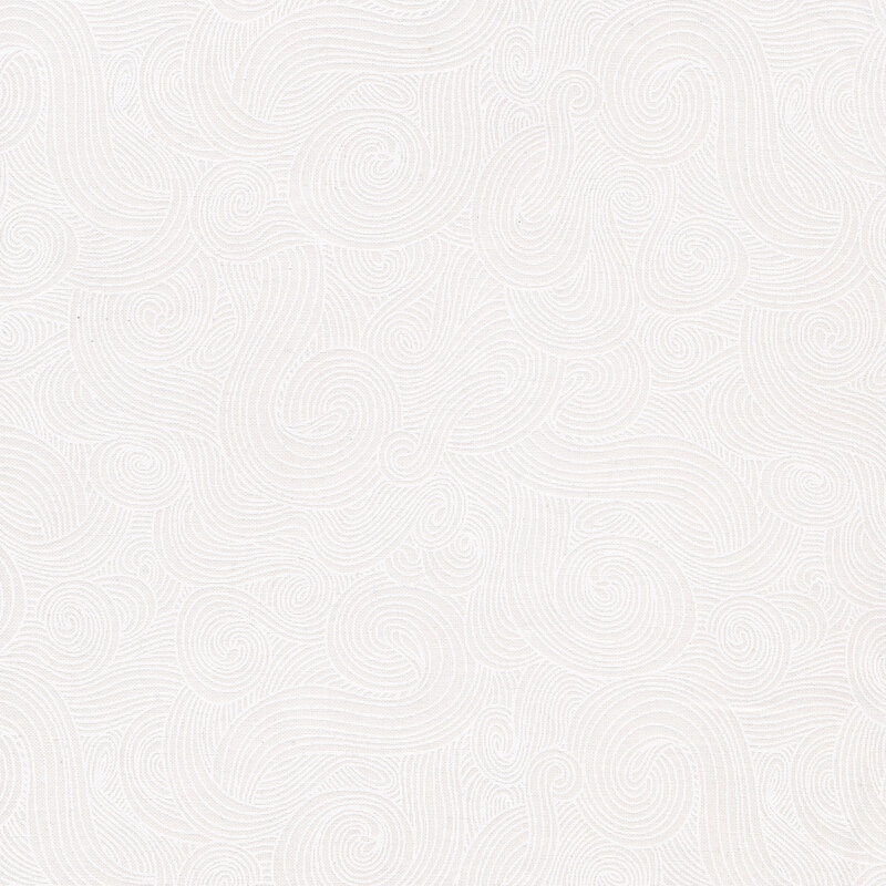 White on white fabric with a swirl design 