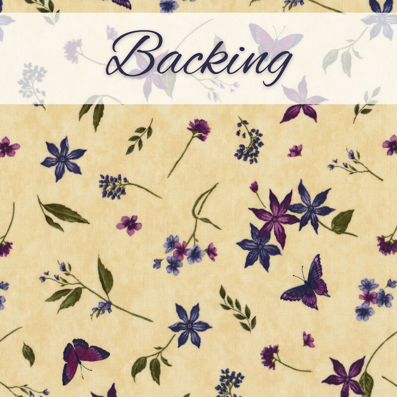 Log Cabin Throw Size Quilt Kit - Violet Hill - Backing - 4yds
