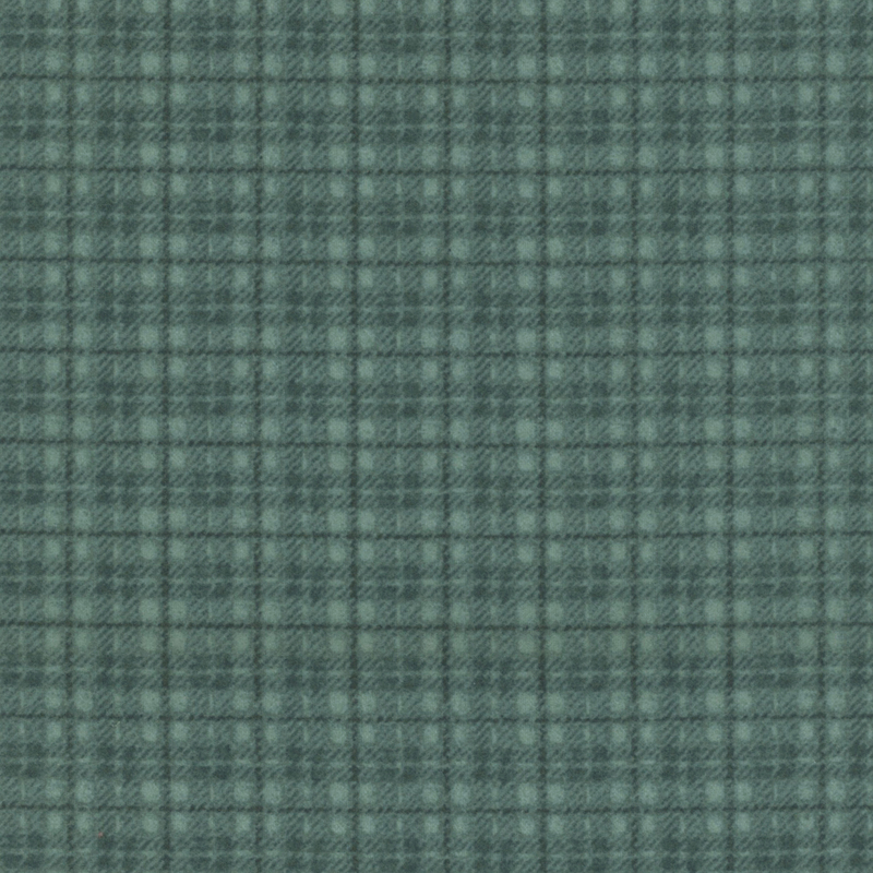 muted teal plaid flannel fabric
