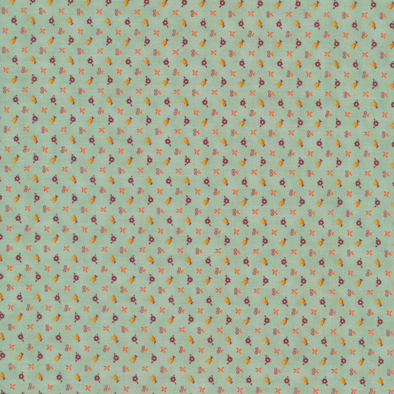 light teal  fabric with small ditsy flowers all over