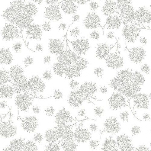 Gray floral bunches on a white background