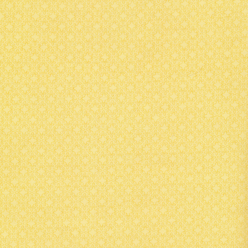 Tonal golden swirled star lattice on a yellow background