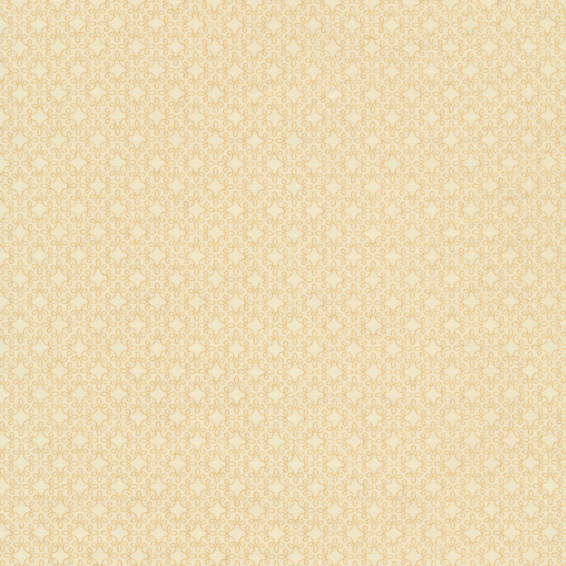 Tonal cream colored swirled lattices on a cream colored background