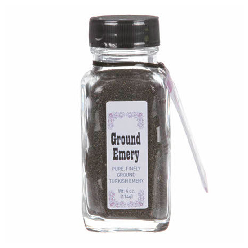 A bottle of Ground Emery sand