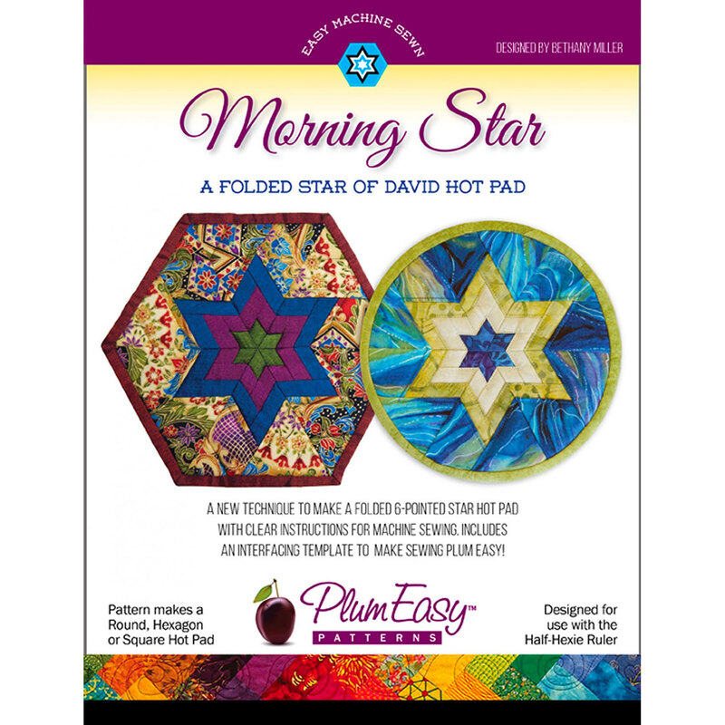 The front of the Morning Star Hot Pad pattern showing two versions of the finished project.