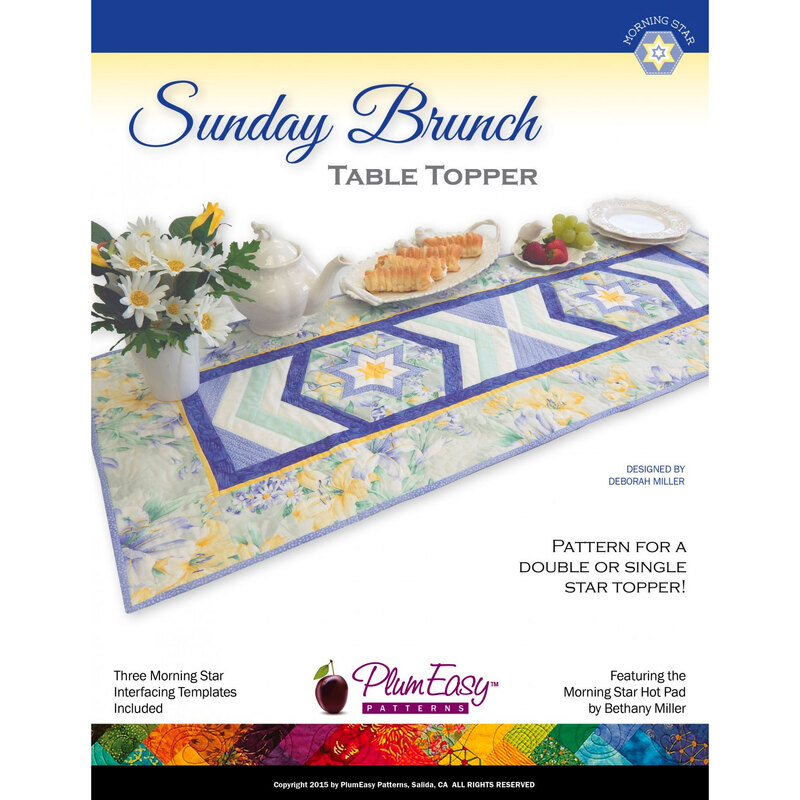The front of the Sunday Brunch Table Topper pattern showing the finished table runner.