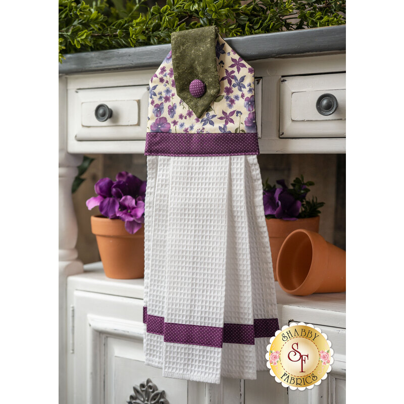 Hanging Towel Kit - Violet Hill - Cream Flower