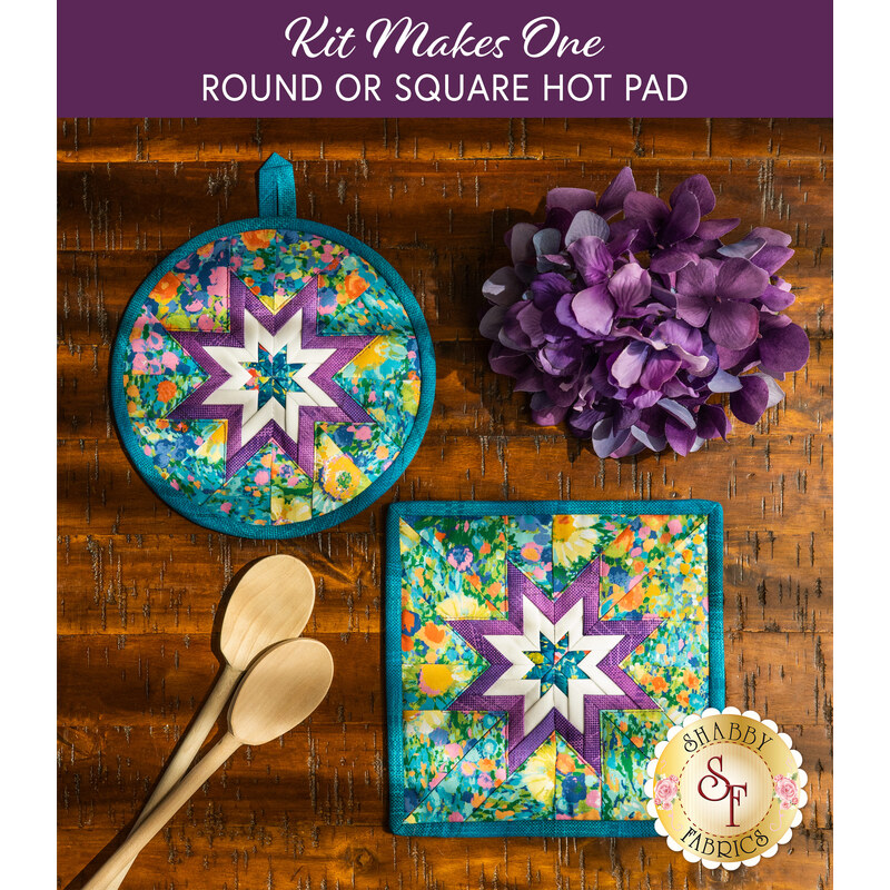 Folded Star Hot Pad Kit - Painterly Petals - Round OR Square