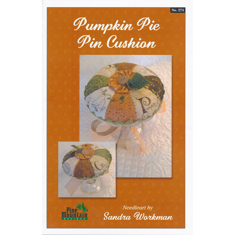 The front of the Pumpkin Pie Pin Cushion Pattern showing the finished project.