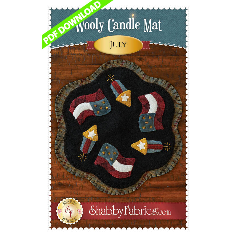 Wooly Candle Mat - July - PDF DOWNLOAD