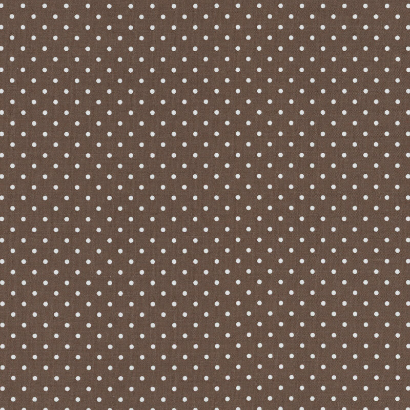 Warm gray fabric with small white polka dots