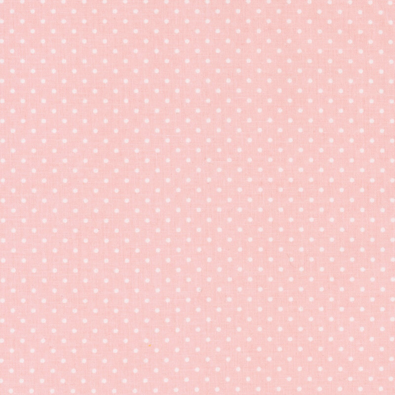 Light pink fabric with small white polka dots