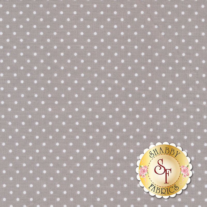 Gray fabric with small white polka dots