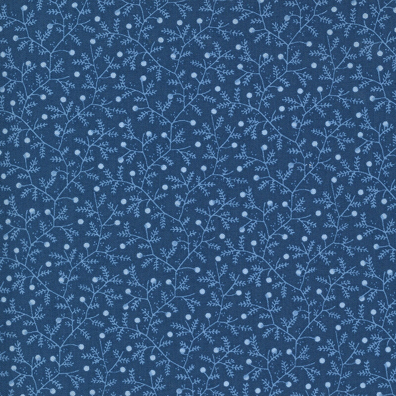 Light blue tree limbs on a dark blue background