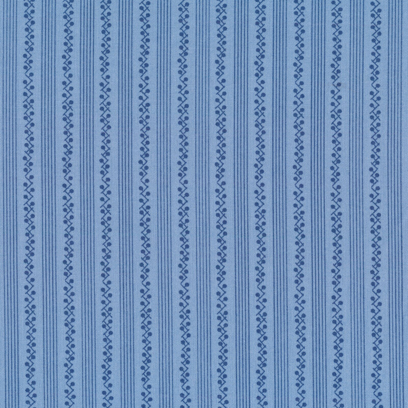 Fabric with dark blue stripes on a light blue background