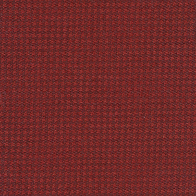 Red tonal houndstooth fabric