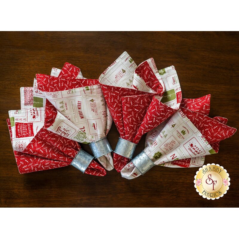 Cloth Napkins Kit - The Christmas Card - Makes 4