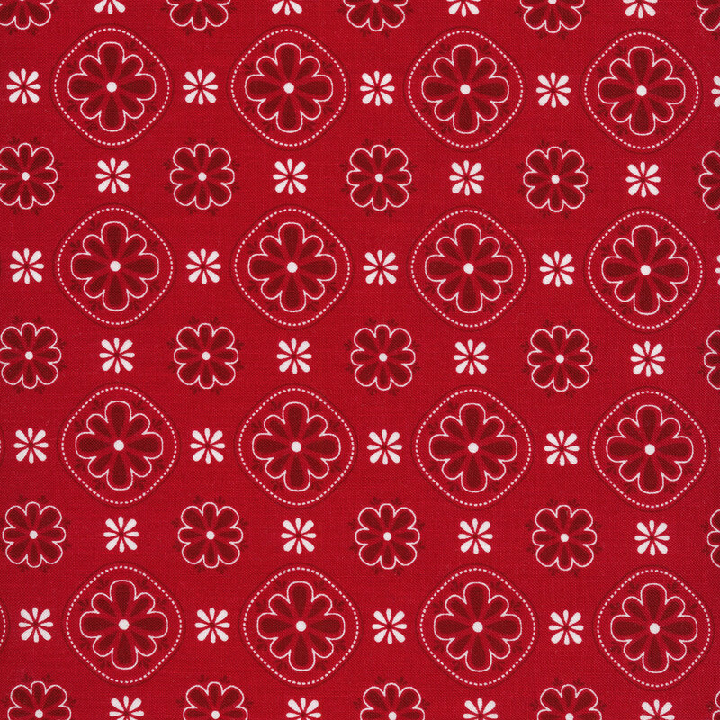 Red and white floral pattern