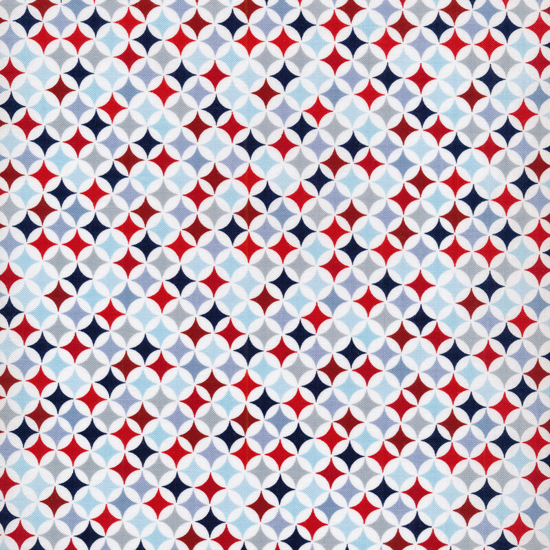 Red white and blue geometric pattern