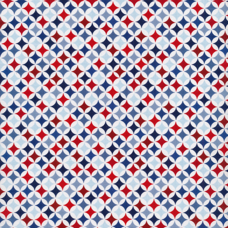 Red white and blue geometric pattern