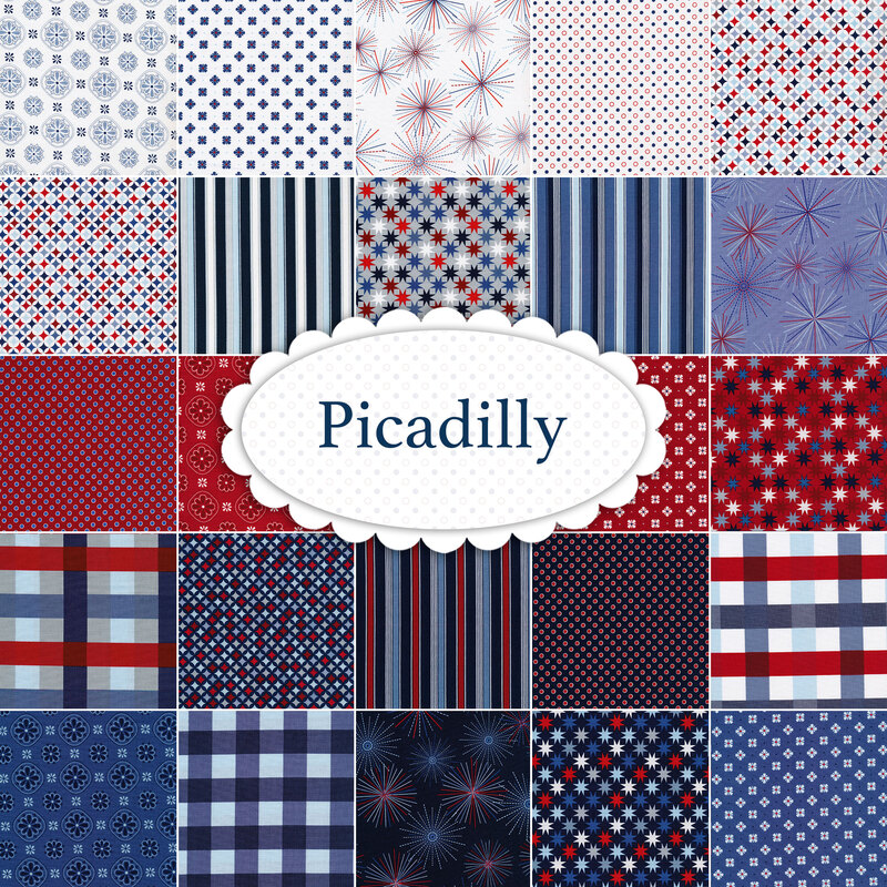 Red white and blue polka dot fabric