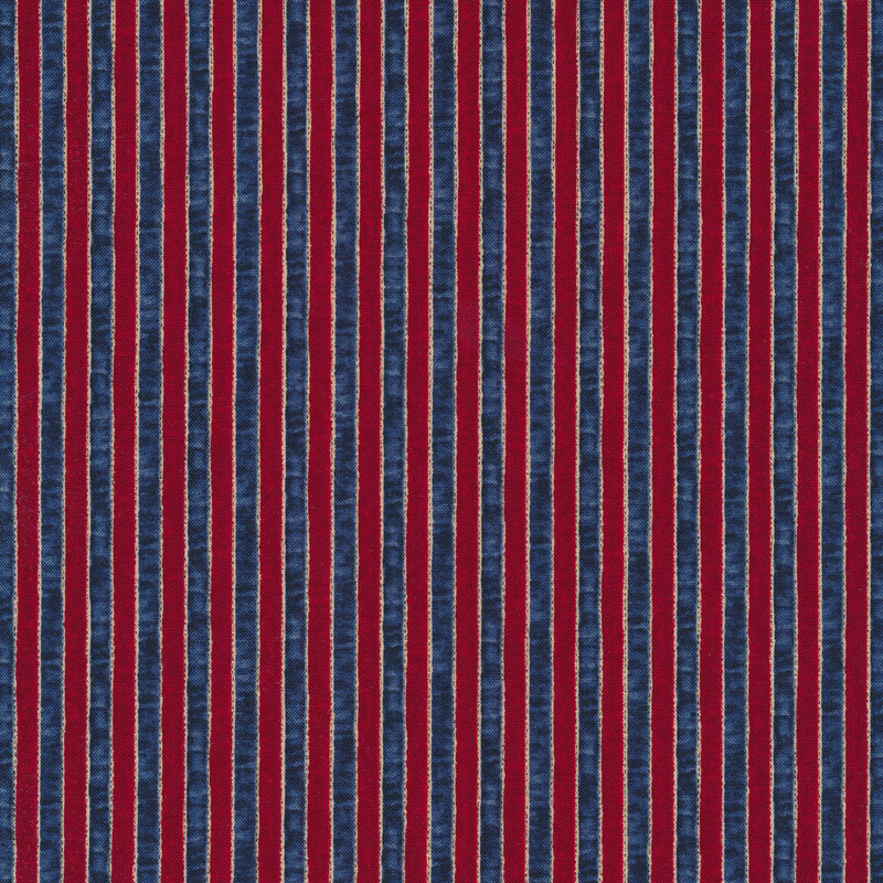 My Country 7044-22 Stripes Red Blue by Kathy Schmitz for Moda Fabrics ...