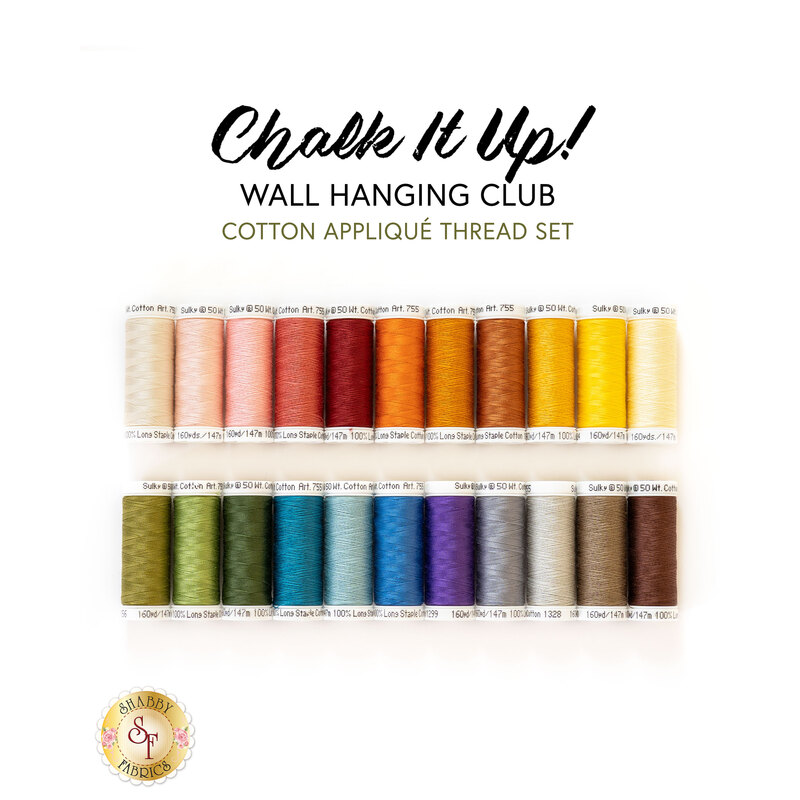 Chalk It Up Wall Hanging Club - Laser Cut - 22pc Applique Thread Set - RESERVE